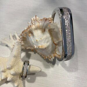 Geometric Solid Color Copper Zircon Rings Bracelets